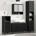 Set de mobilier pentru baie 4 pcs Stejar Negru Lemn compozit - WALTI WALTI