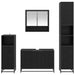 Set de mobilier pentru baie 4 pcs Stejar Negru Lemn compozit - WALTI WALTI