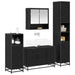 Set de mobilier pentru baie 4 pcs Stejar Negru Lemn compozit - WALTI WALTI