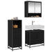 Set de mobilier pentru baie 3 pcs Stejar Negru Lemn compozit - WALTI WALTI