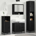 Set de mobilier pentru baie cu sertar cu ușă 4 pcs Stejar negru - WALTI WALTI