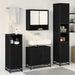 Set de mobilier pentru baie cu sertar cu ușă 4 pcs Stejar negru - WALTI WALTI