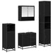 Set de mobilier pentru baie cu sertar cu ușă 4 pcs Stejar negru - WALTI WALTI