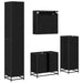 Set de mobilier pentru baie cu sertar cu ușă 4 pcs Stejar negru - WALTI WALTI