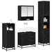 Set de mobilier pentru baie cu sertar cu ușă 4 pcs Stejar negru - WALTI WALTI