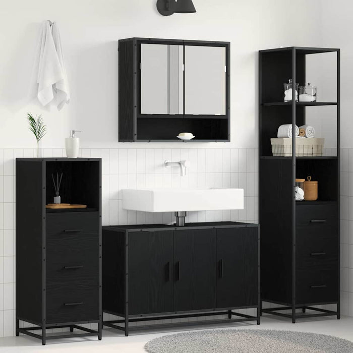 Set de mobilier pentru baie 3 pcs Lemn Vechi Lemn compozit - WALTI WALTI