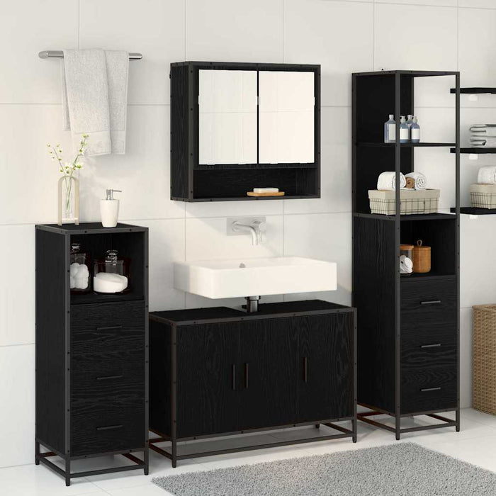 Set de mobilier pentru baie 3 pcs Lemn Vechi Lemn compozit - WALTI WALTI