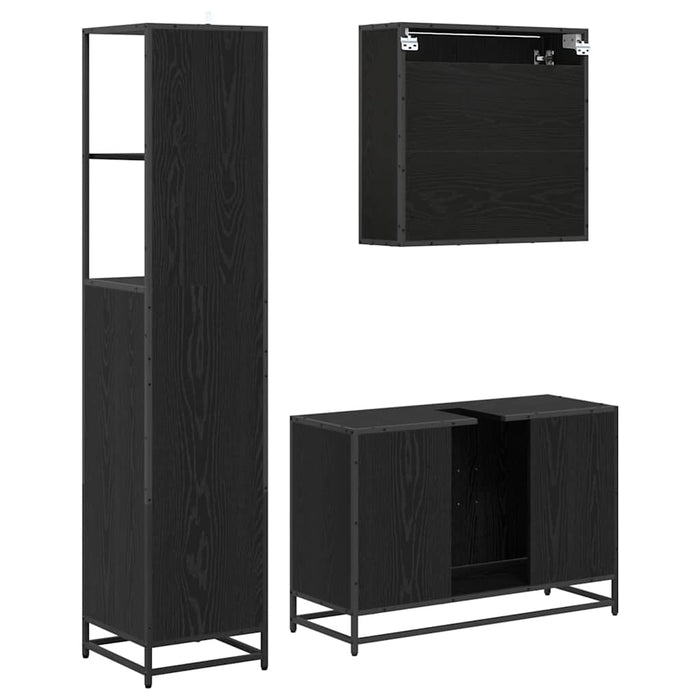 Set de mobilier pentru baie 3 pcs Lemn Vechi Lemn compozit - WALTI WALTI
