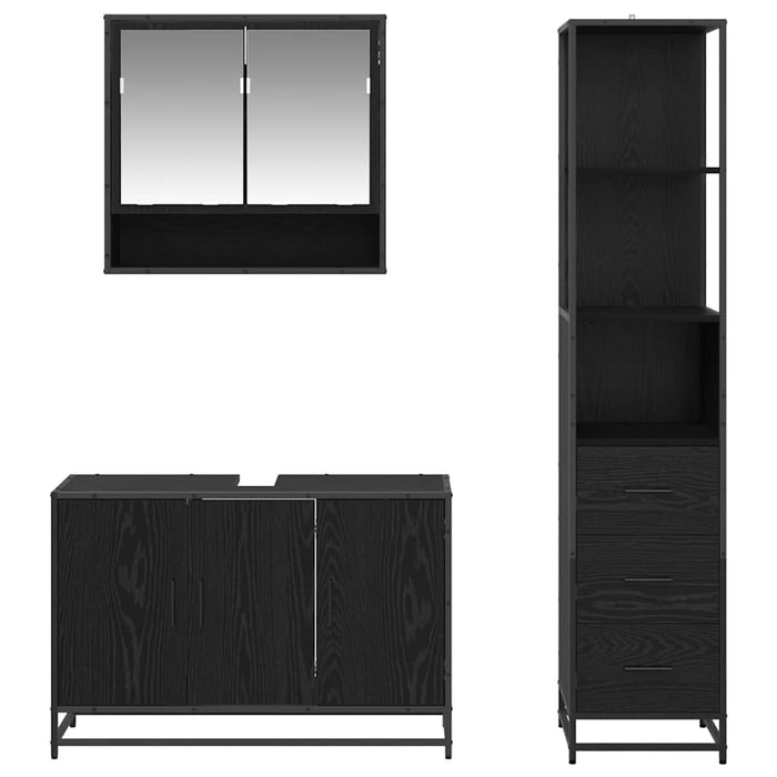 Set de mobilier pentru baie 3 pcs Lemn Vechi Lemn compozit - WALTI WALTI