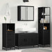 Set de mobilier pentru baie 3 pcs Stejar Negru Lemn compozit - WALTI WALTI