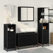 Set de mobilier pentru baie 3 pcs Stejar Negru Lemn compozit - WALTI WALTI