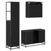 Set de mobilier pentru baie 3 pcs Stejar Negru Lemn compozit - WALTI WALTI