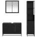 Set de mobilier pentru baie 3 pcs Stejar Negru Lemn compozit - WALTI WALTI