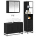Set de mobilier pentru baie 3 pcs Stejar Negru Lemn compozit - WALTI WALTI