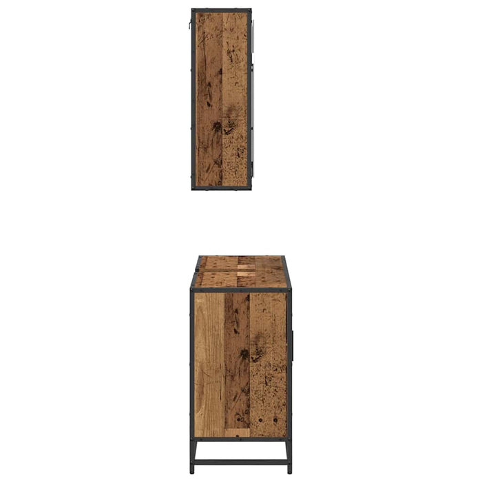 Set de mobilier pentru baie 2 pcs Lemn Vechi Lemn compozit - WALTI WALTI