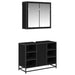 Set de mobilier pentru baie 2 pcs Stejar Negru Lemn compozit - WALTI WALTI