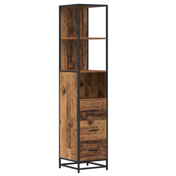Set de mobilier pentru baie 4 pcs Lemn Vechi Lemn compozit - WALTI WALTI