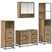 Set de mobilier pentru baie cu sertar 4 pcs Stejar Artizanal - WALTI WALTI