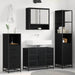 Set de mobilier pentru baie 4 pcs Stejar negru 80 x 33 x 60 cm - WALTI WALTI