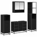 Set de mobilier pentru baie 4 pcs Stejar negru 80 x 33 x 60 cm - WALTI WALTI