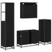 Set de mobilier pentru baie 4 pcs Stejar negru 80 x 33 x 60 cm - WALTI WALTI