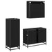 Set de mobilier pentru baie 3 pcs Stejar Negru Lemn compozit - WALTI WALTI