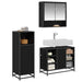 Set de mobilier pentru baie 3 pcs Stejar Negru Lemn compozit - WALTI WALTI