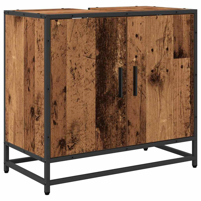 Set de mobilier pentru baie 2 pcs Lemn Vechi Lemn compozit - WALTI WALTI