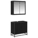 Set de mobilier pentru baie 2 pcs Stejar Negru Lemn compozit - WALTI WALTI