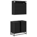 Set de mobilier pentru baie 2 pcs Stejar Negru Lemn compozit - WALTI WALTI