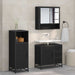 Set de mobilier pentru baie 3 pcs Stejar Negru Lemn compozit - WALTI WALTI
