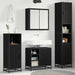 Set de mobilier pentru baie 4 pcs Stejar Negru Lemn compozit - WALTI WALTI