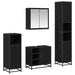 Set de mobilier pentru baie 4 pcs Stejar Negru Lemn compozit - WALTI WALTI