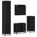 Set de mobilier pentru baie 4 pcs Stejar Negru Lemn compozit - WALTI WALTI
