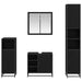 Set de mobilier pentru baie 4 pcs Stejar Negru Lemn compozit - WALTI WALTI