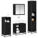 Set de mobilier pentru baie 4 pcs Stejar Negru Lemn compozit - WALTI WALTI