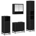 Set de mobilier pentru baie 4 pcs Stejar Negru Lemn compozit - WALTI WALTI