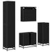 Set de mobilier pentru baie 4 pcs Stejar Negru Lemn compozit - WALTI WALTI