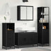 Set de mobilier pentru baie 4 pcs Stejar Negru Lemn compozit - WALTI WALTI
