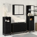 Set de mobilier pentru baie 4 pcs Stejar Negru Lemn compozit - WALTI WALTI