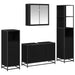 Set de mobilier pentru baie 4 pcs Stejar Negru Lemn compozit - WALTI WALTI