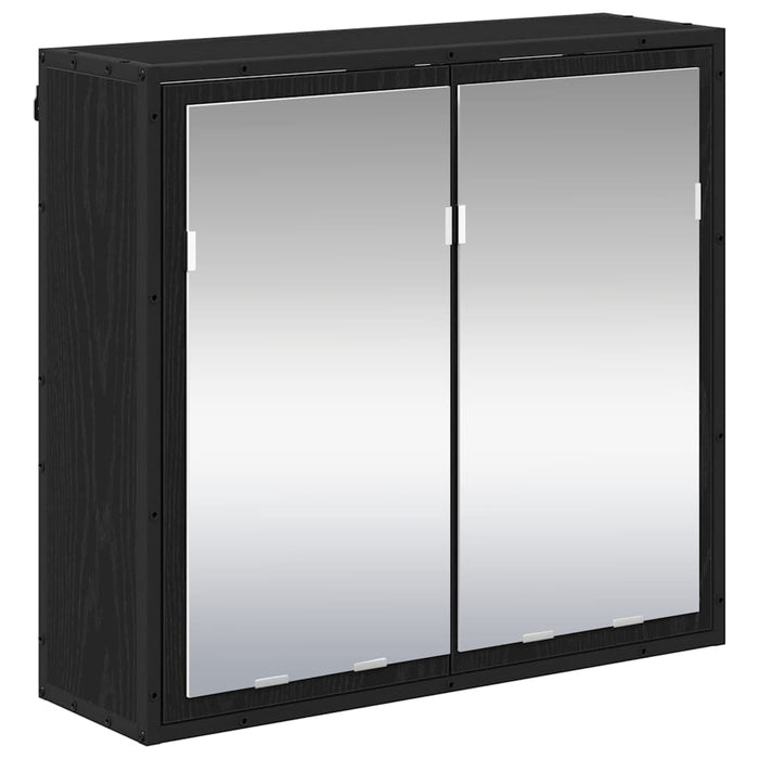 Set de mobilier pentru baie 4 pcs Stejar Negru Lemn compozit - WALTI WALTI