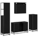 Set de mobilier pentru baie 4 pcs Stejar Negru Lemn compozit - WALTI WALTI