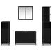 Set de mobilier pentru baie 4 pcs Stejar Negru Lemn compozit - WALTI WALTI