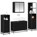 Set de mobilier pentru baie 4 pcs Stejar Negru Lemn compozit - WALTI WALTI