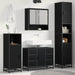 Set de mobilier pentru baie cu sertar cu ușă 3 pcs Stejar negru - WALTI WALTI