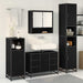 Set de mobilier pentru baie cu sertar cu ușă 3 pcs Stejar negru - WALTI WALTI