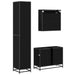 Set de mobilier pentru baie cu sertar cu ușă 3 pcs Stejar negru - WALTI WALTI
