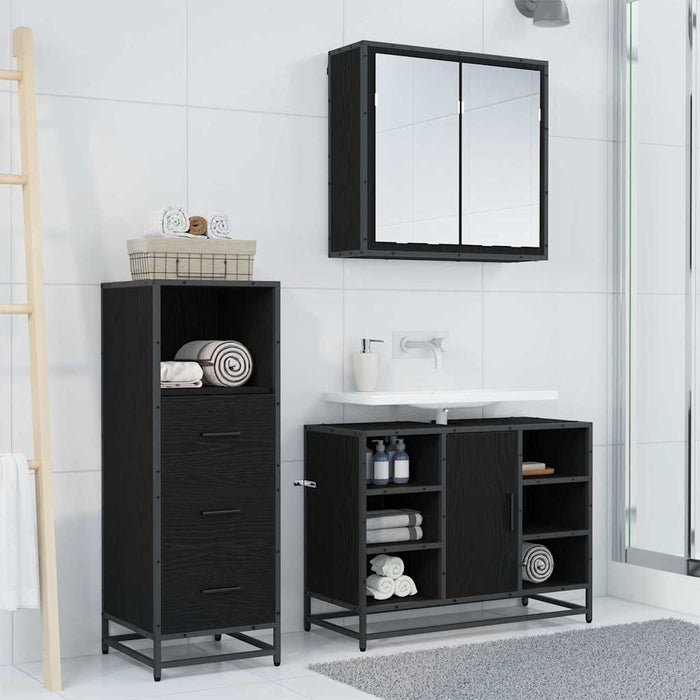 Set de mobilier pentru baie 3 pcs Lemn Vechi Lemn compozit - WALTI WALTI