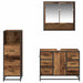 Set de mobilier pentru baie 3 pcs Lemn Vechi Lemn compozit - WALTI WALTI